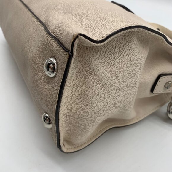 Michael Kors Cream Leather Hamilton Satchel Bag - Picture 8 of 12